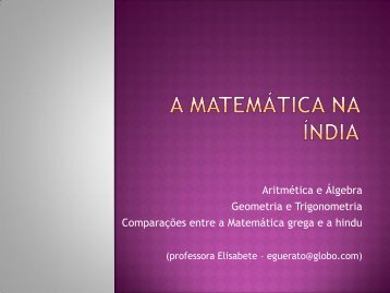 A matemática na Índia: