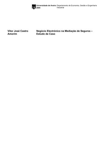 Negcio Electrnico na Mediao de Seguros - Repositório Institucional ...