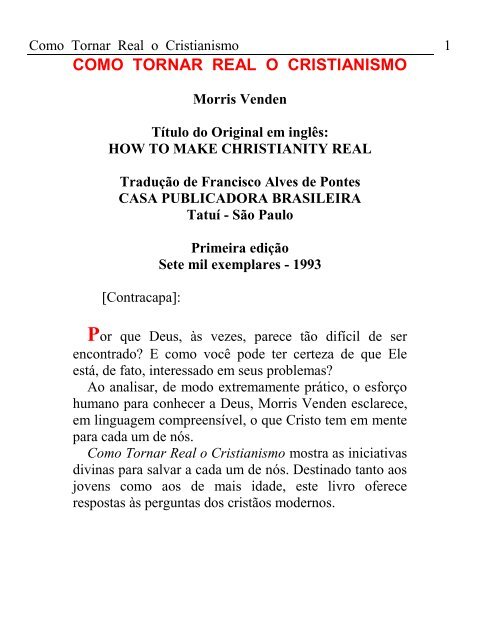 A Responsabilidade de Crer, PDF, Fé