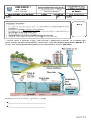 prova de 1ª certificação - química geral - Colégio Pedro II - UE Centro