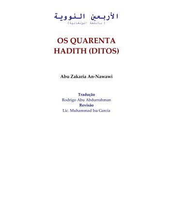 OS QUARENTA HADITH (DITOS)