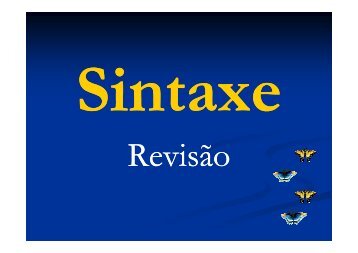 REVISÃO DE GRAMÁTICA SINTAXE - professor Fabio ... - ALUB