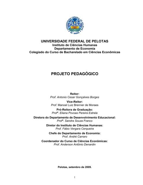 Projeto Pedagógico - Instituto de Ciências Humanas - Universidade ...