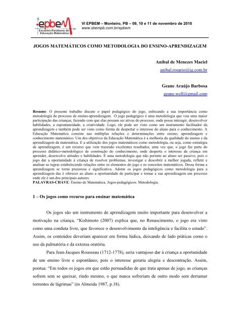 Desenvolvimento de jogos matemáticos desperta estudantes para aprendizagens  na disciplina