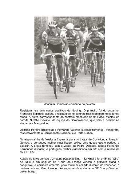 ANOS 80 - Federação Portuguesa de Ciclismo