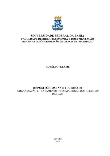 repositórios institucionais - RI UFBA - Universidade Federal da Bahia