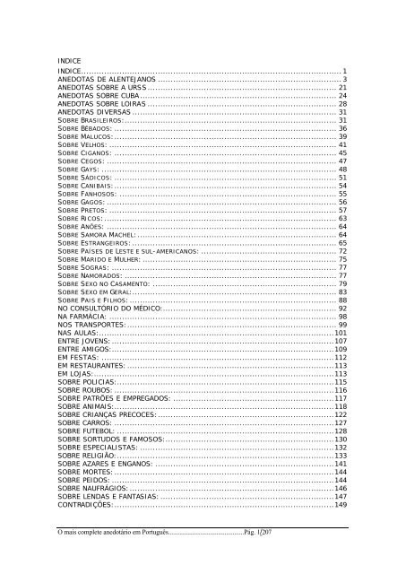 o mais completo anedotário em português