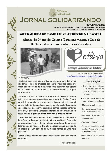 Professores Solidários: Site para montar caça palavras