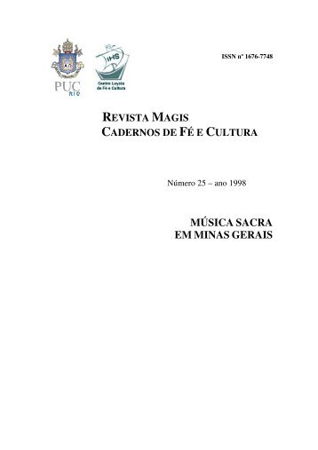 música sacra em minas gerais - Centro Loyola de Fé e Cultura ...