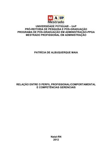 Dissertação de Patrícia Alburqueque Maia - Mestrado Profissional ...