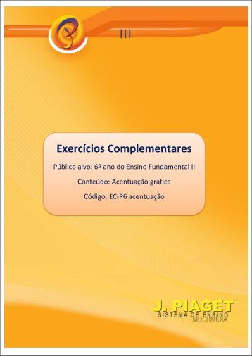 Exercícios Complementares - J. Piaget