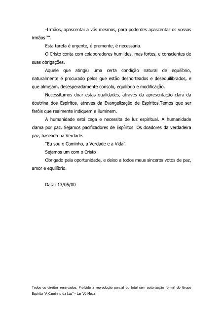 Paciência Paciência é uma virtude de Espírito ... - Lar Vó Meca