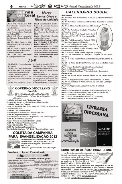 Jornal Caminhando 2013 Março - Diocese de Nova Iguaçu