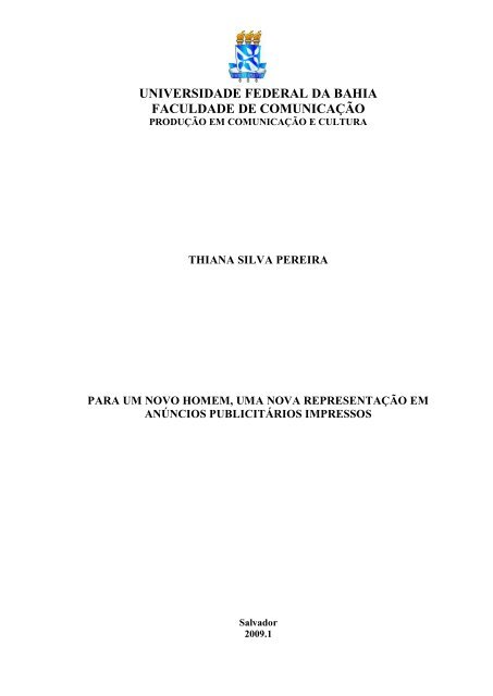 Monografia - Faculdade de Comunicação da UFBA - Universidade ...