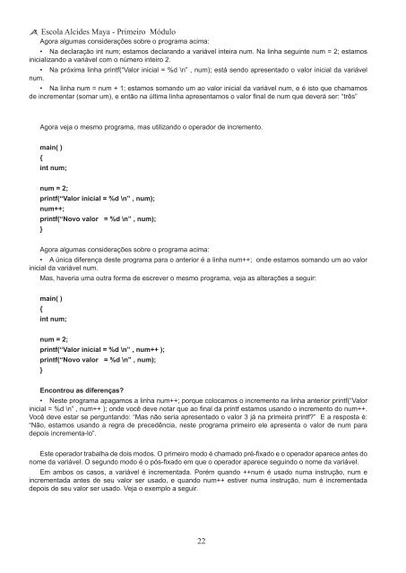 Fundamentos de Programação 1 - Alcides Maya Tecnologia