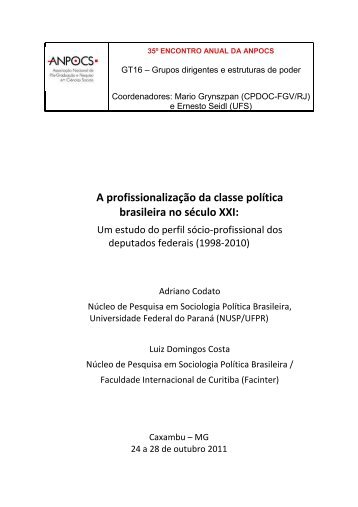 A profissionalização da classe política brasileira no século XXI