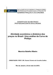 Atividade econômica e dinâmica dos preços no Brasil: Uma ... - Ibmec