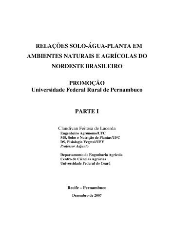 RELAÇÕES SOLO-ÁGUA-PLANTA EM AMBIENTES NATURAIS E ...