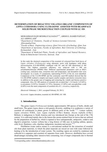 determination of bioactive volatile organic components of lippia ...