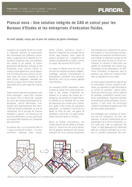 Plancal nova : Une solution intégrée de CAO et ... - Plancal France