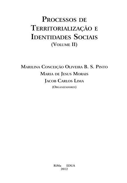 processos de territorialização e identidades sociais - UFSCar
