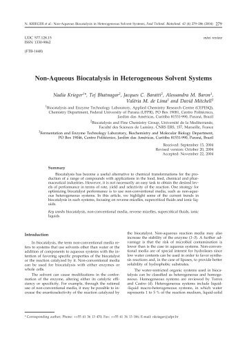 Non-Aqueous Biocatalysis in Heterogeneous Solvent Systems