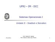 Deadlock e Starvation - DCC - UFRJ