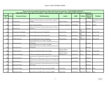 Fall 2011 - Electrical Engineering and Computer Science