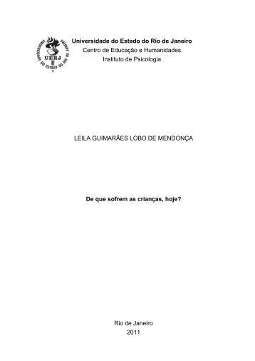 De que sofrem as crianças, hoje? - pgpsa/uerj