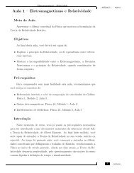 Aula 1 – Eletromagnetismo e Relatividade