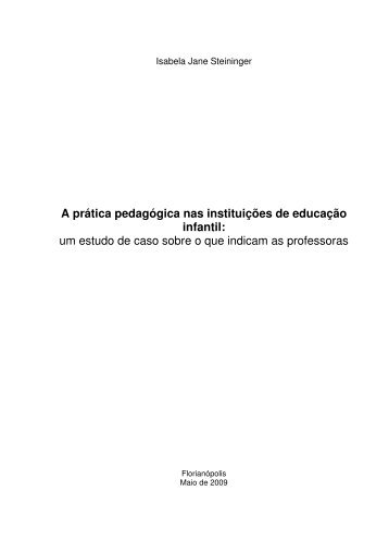 A prática pedagógica nas instituições de educação infantil