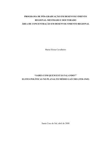 programa de pós-graduação em desenvolvimento regional - Unisc