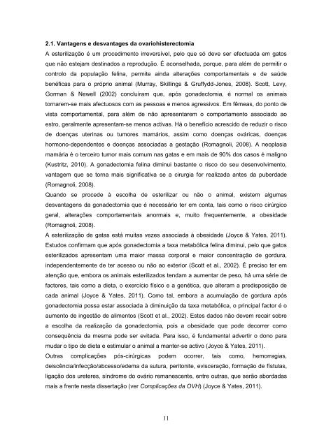 Estudo comparativo da ovariohisterectomia felina com incisao no ...