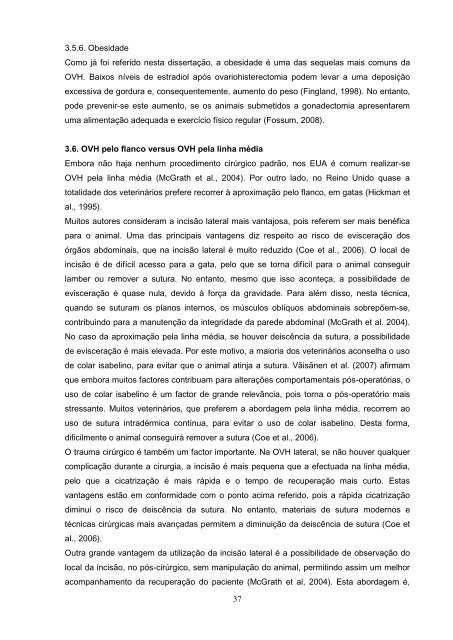 Estudo comparativo da ovariohisterectomia felina com incisao no ...