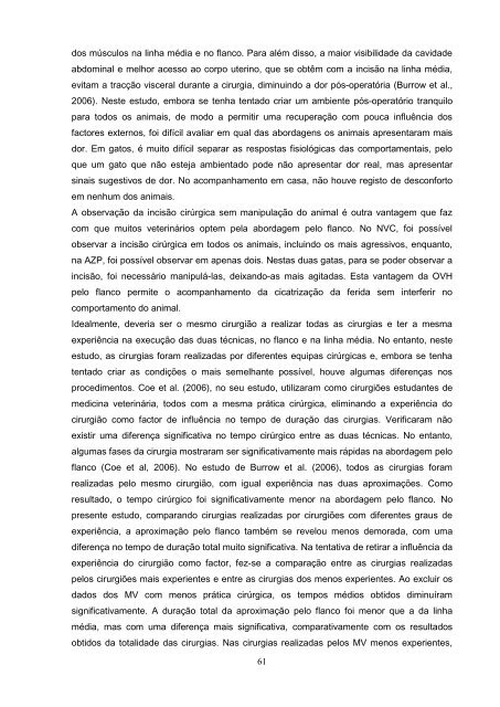 Estudo comparativo da ovariohisterectomia felina com incisao no ...