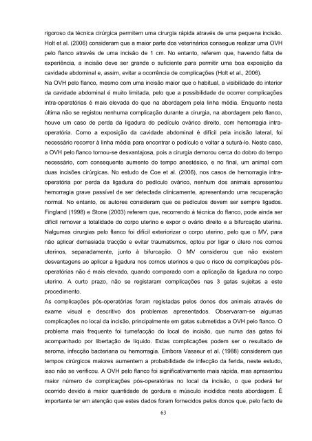 Estudo comparativo da ovariohisterectomia felina com incisao no ...