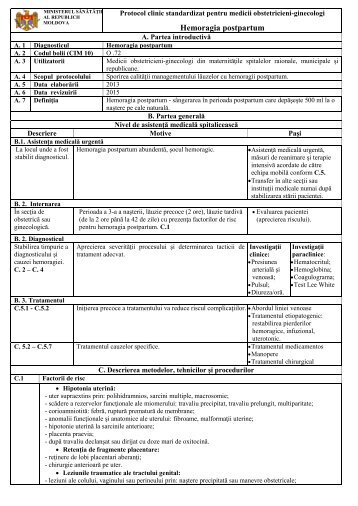 Protocol clinic standardizat „Hemoragia postpartum”