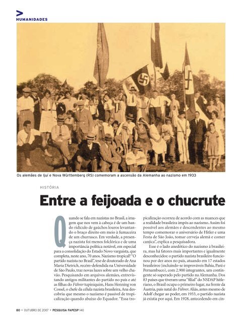 Entre a feijoada e o chucrute - Revista Pesquisa FAPESP