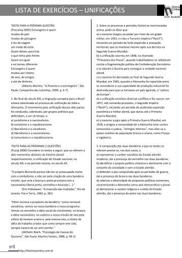 LISTA DE EXERCÍCIOS – UNIFICAÇÕES