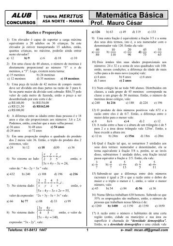 Razões e Proporções - ALUB