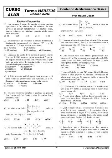 Material Professor Mauro César - ALUB