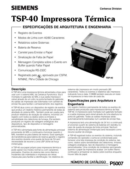 TSP-40 Impressora Térmica