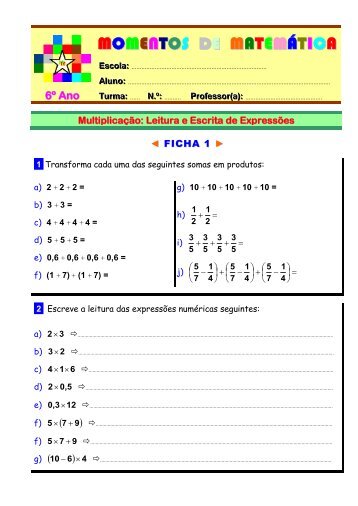 Transformação de Somas em Produtos; Leitura e Escrita - cmcmc