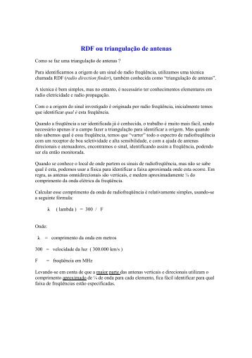 Radio Direction Finder (RDF) ou triangulação de antenas - PY2ADN