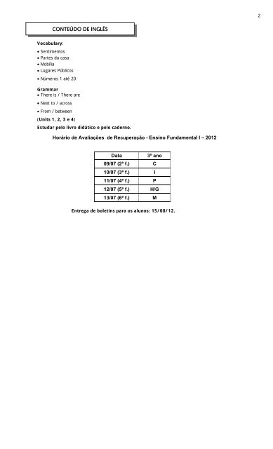 3° ANO - EF - Marcelinas