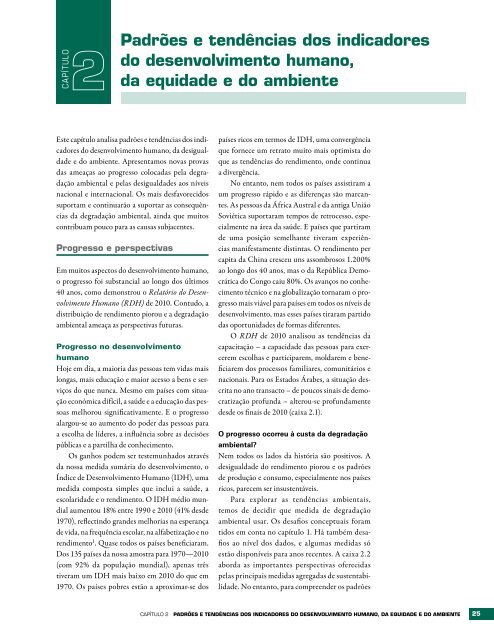 Padrões e tendências dos indicadores do desenvolvimento humano ...