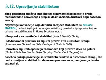 3.12. Upravljanje stabilitetom Zbog posebnog značaja stabilitet za ...