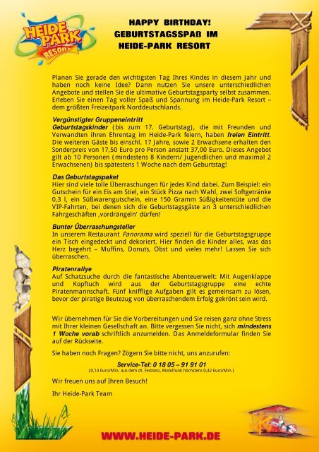 Happy Birthday Geburtstagsspass Im Heide Park Resort