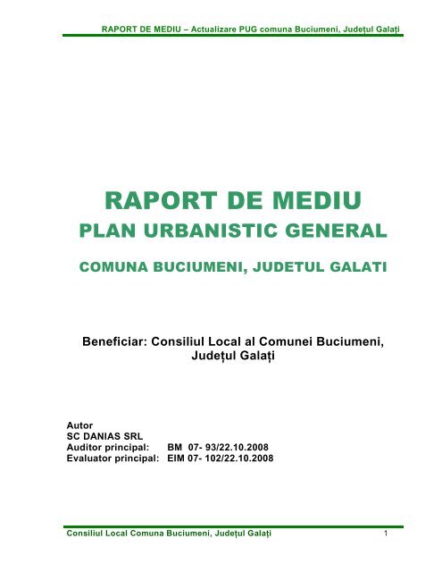 Consiliul Local al Comunei Buciumeni, Judeţul Galaţi