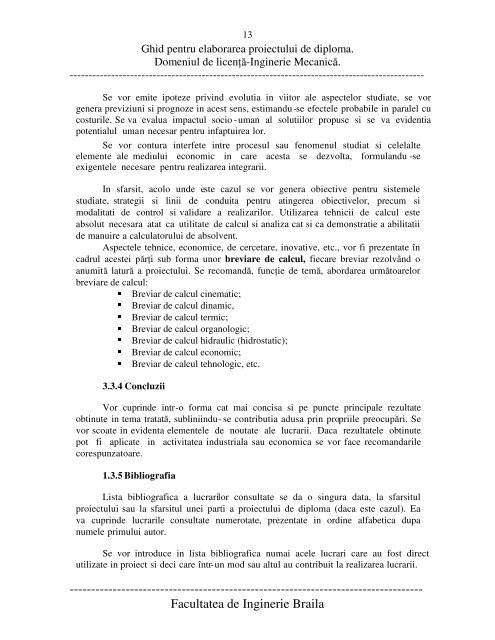 ghid final proiet diploma -mec - Facultatea de Inginerie - Dunarea de ...